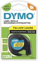 Dymotape LetraTag plastic zwart op geel 91202