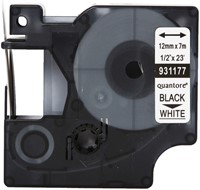 Dymotape D1 12mm zwart op wit 45013 Quantore-3