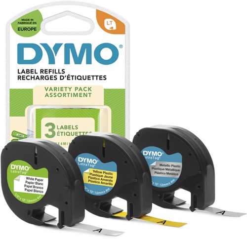 Dymotape LetraTag assorti pk/3 91240