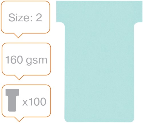 T-kaarten Nobo breedte 2 blauw 48,5mm pk/100-2