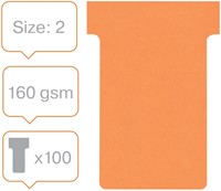 T-kaarten Nobo breedte 2 oranje 48,5mm pk/100-2