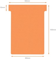 T-kaarten Nobo breedte 3 oranje 80mm pk/100-6