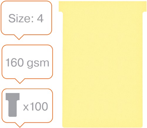 T-kaarten Nobo breedte 4 geel 112mm pk/100-2