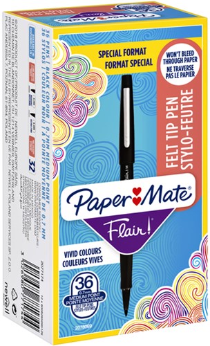 Fineliner Paper Mate Flair Original 1,0mm zwart ds/36