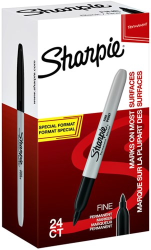 Viltstift Sharpie rond 1.0mm F valuepack pk/20+4 gratis zwart