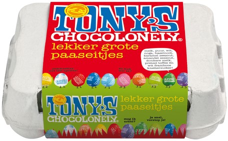 Chocolade Tony's Chocolonely paaseitjes 12x13,5gram