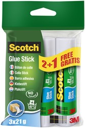 Lijmstift 3M Scotch 21gr 2+1 gratis