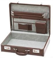 Attachékoffer Rillstab Delta lederlook bruin-2