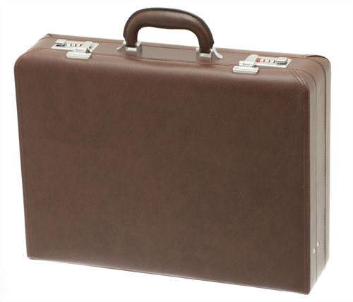 Attachékoffer Rillstab Delta lederlook bruin
