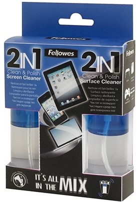 Reinigingsset Fellowes 2in1 scherm- en oppervlaktereiniger 50ml