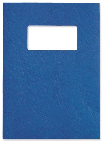 Voorbladen 250g LeatherGrain met venster koningsblauw ds/50