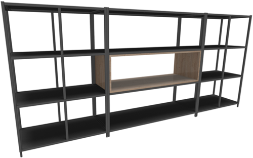Inbouw opbergelementen (115 br x 36 hg x 43 dp) - zwart - Keuze 1