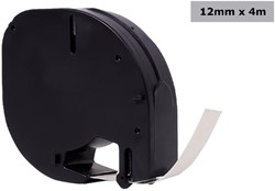 Dymotape LetraTag 12267  Quantore plastic zwart op transparant