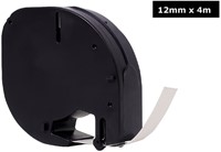 Dymotape LetraTag plastic zwart op wit 91201 Quantore