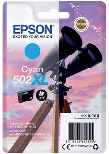 Inkcartridge Epson T02W2 502XL cyaan
