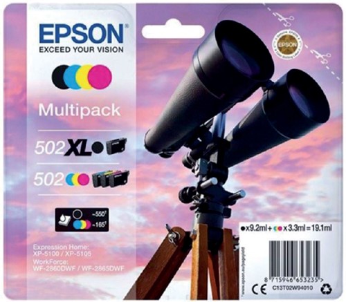 Inkcartridge Epson T02W9 502XL/502 zwart 502XL + 3 kleuren