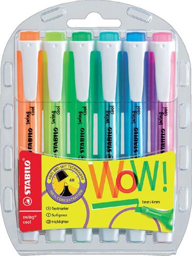 Markeerstift STABILO Swing Cool 275/6-3 assorti pk/6