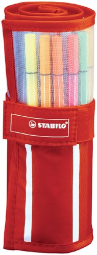 Fineliner STABILO Pen 68 rood rollerset á 30 stuks assorti