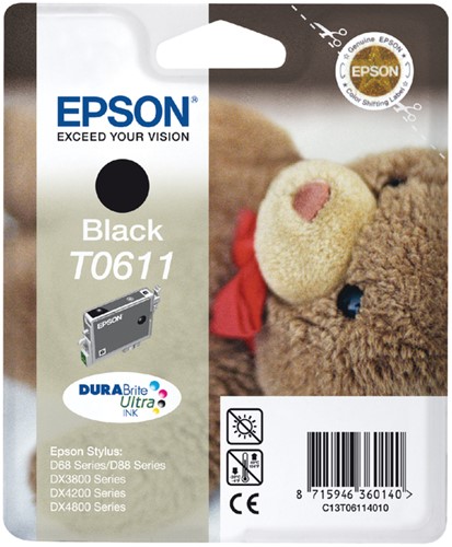 Inktcartridge Epson T061140 zwart