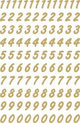 Etiket Herma 4151 8mm getallen 0-9 goud op transparant 200st