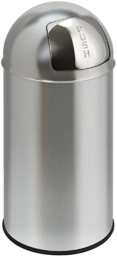 Afvalbak Pushcan 40L mat chroom