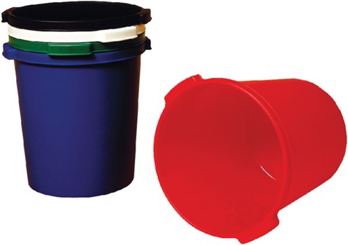 Papierbak Jalema 15liter met griprand rond blauw-2