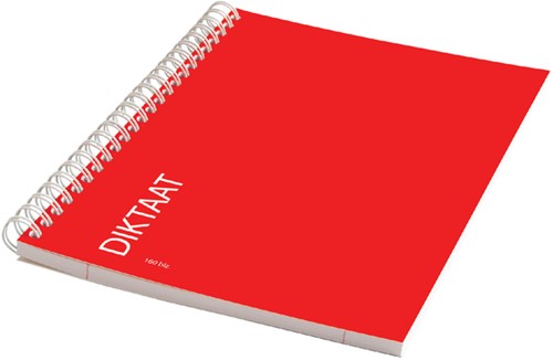 Schrift dictaat A5 160blz gelinieerd met zijspiraal rood