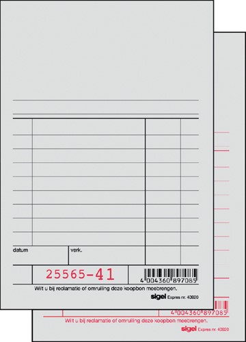 Kassablok Sigel expres SI-40920 150x100mm 2x50v