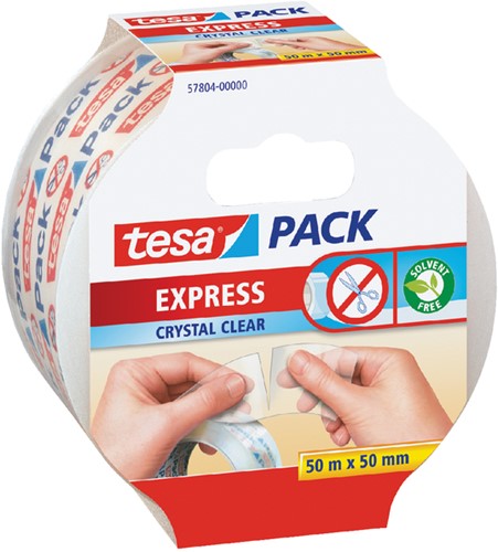 Verpakkingstape Tesa 50mmx50m afscheurbaar transparant