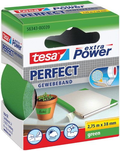 Plakband textiel 38mmx2,75m groen
