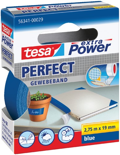 Plakband textiel 19mmx2,75m blauw