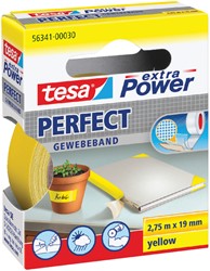 Plakband textiel 19mmx2,75m geel