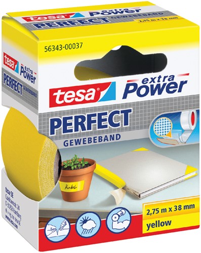 Plakband textiel 38mmx2,75m geel