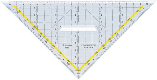 Geodriehoek 225mm Aristo 1650/2 met greep