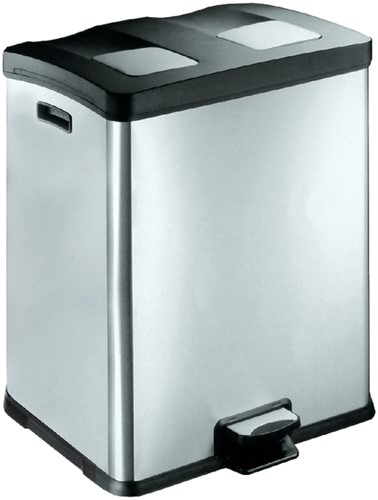 Afvalbak RVS 2x30L met kunststof binnenbak 