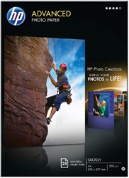 Inktjetpapier HP A4 250g glossy pk/25