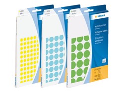 Herma etiketten rond in bureauverpakking