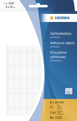 Etiket   8x 20mm Herma 2320 pk/2240 wit