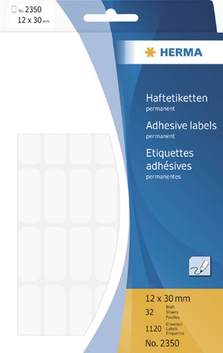 Etiket  12x 30mm Herma 2350 ds/1120 wit