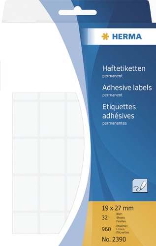 Etiket  19x 27mm Herma 2390 pk/960 wit