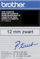 Brothertape TC-101 12mm zwart op transparant