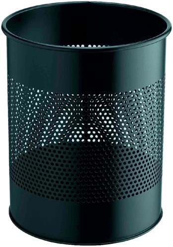 Papierbak metaal 315mm 15ltr zwart perfo