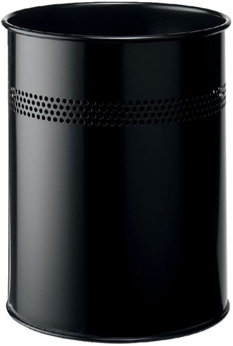 Papierbak metaal 315mm 15ltr zwart perfo