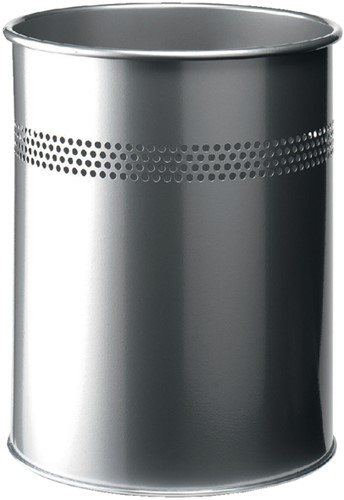 Papierbak metaal 315mm 15ltr zilver perf