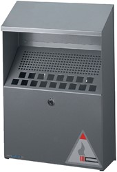 Wandasbak + afdakje zilvermetallic