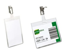 Durable badge met clip