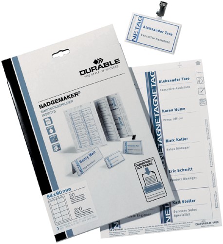 Badgekaart Durable 1420 A6 voor 8525/8526 pk/80-2