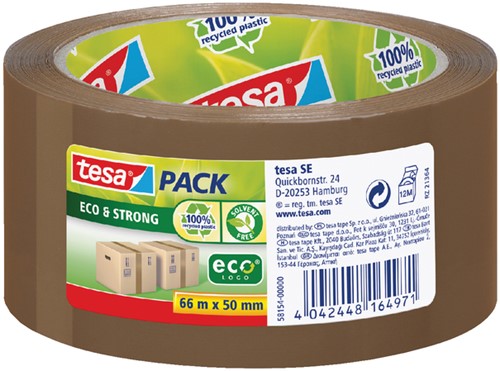 Verpakkingstape Tesa 50mmx66m Eco bruin