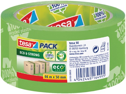 Verpakkingstape Tesa 50mmx66m Eco print groen