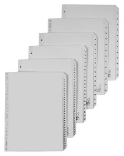 Kangaro tabbladen kunststof grijs bedrukt 4-gaats